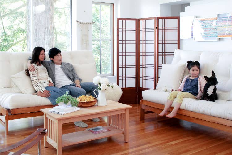 Wood online futon chair
