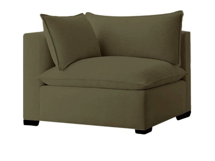 Organic Sofa Modular Corner Chair - Ready Made - Olive Wool