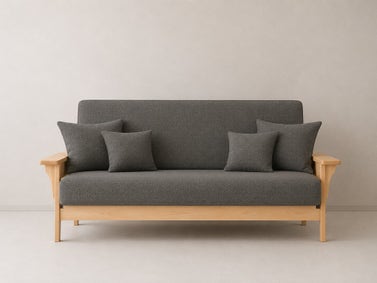 Charcoal - Woven Cotton Futon Cover