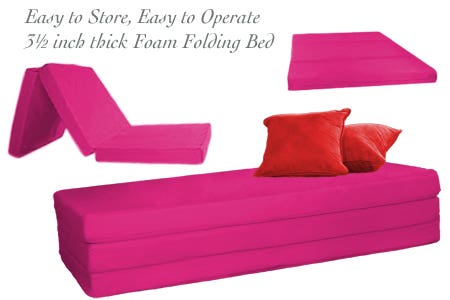 3.5 inch Fuchsia Folding Bed - Full Double