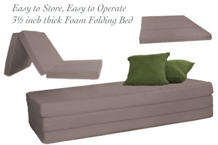 3.5 inch Grey Folding Foam Bed - Full Double