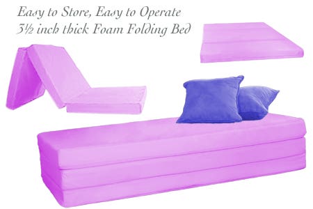 SHDLA3_-_FA938 3.5 inch Lavender Folding Bed - Full Double sku SHDLA3_-_FA938