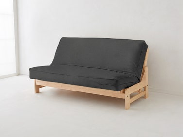 Charcoal - Solid Organic Cotton Twill Futon Cover - Cho