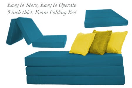 5 inch Aqua Folding Foam Bed - Full Double
