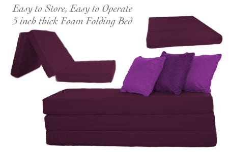 SHDLGH5_-_FA122B 5 inch Burgundy Folding Bed - Full Double sku SHDLGH5_-_FA122B