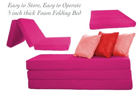 SHDLH5_-_FA952 5 inch Fuchsia Folding Foam Bed - Full Double sku SHDLH5_-_FA952