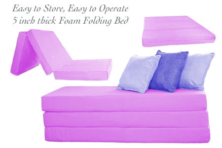 5 inch Lavender Folding Bed - Full Double