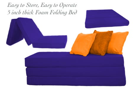 5 inch Royal Blue Folding Bed - Full Double