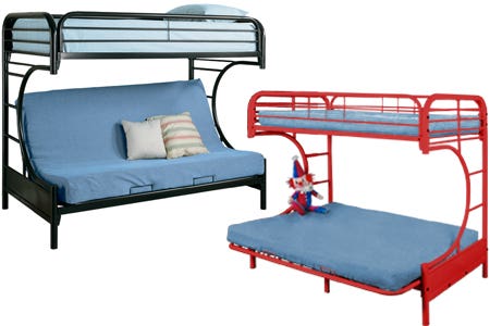 Lav kapital Mitt Black Metal Futon Bunkbed | Boomerang Kids Futon Bunk | The Futon Shop
