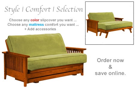 Denali_Wallhugger_Loveseat_Futon_Frame_Warm_Cherry