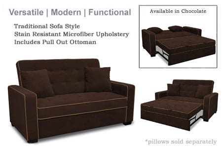 Serta Jacksonville Upholstered Modern Space Saving Futon Sofa Bed