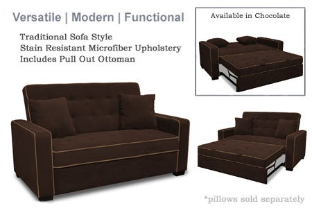 Brown Sofa Bed Futon Couch