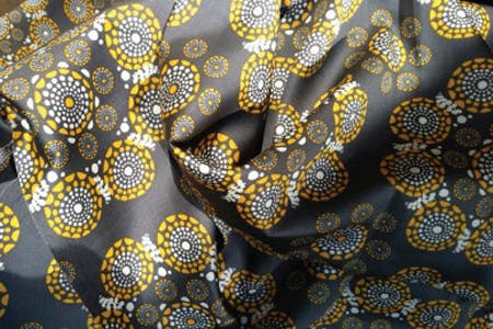 CPFCD315 Eyes of the World Yellow - Pattern Organic Cotton  sku CPFCD315