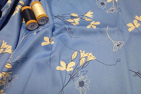 CPFCS323_-_Config Stornetta Blue Sateen - Floral Pattern Organic Cot sku CPFCS323_-_Config