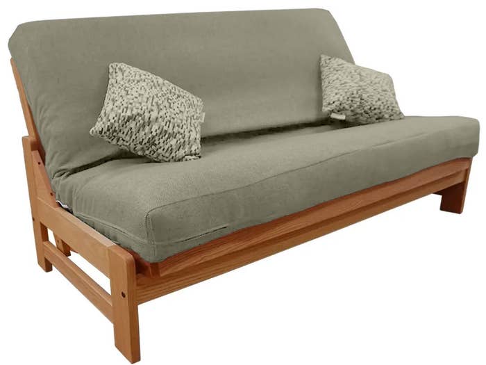 No Arm Queen Cornerstone Wood Amish Shaker Futon Package