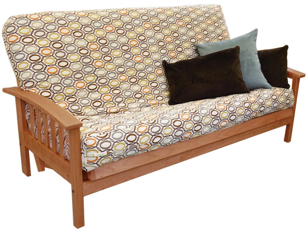 FRBECHARM-FRAM_CHK Cornerstone Wood Amish Bent Arm Mission Futon Fram sku FRBECHARM-FRAM_CHK