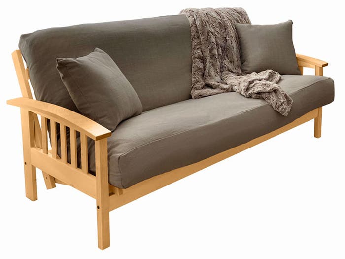 Cornerstone Wood Amish Bent Arm Mission Futon Frame Oak