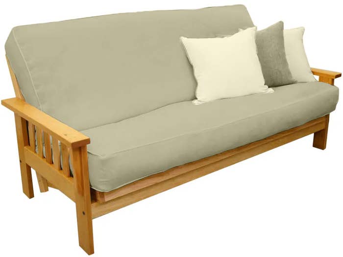 Flat Arm Queen Cornerstone Wood Amish Shaker Futon Package