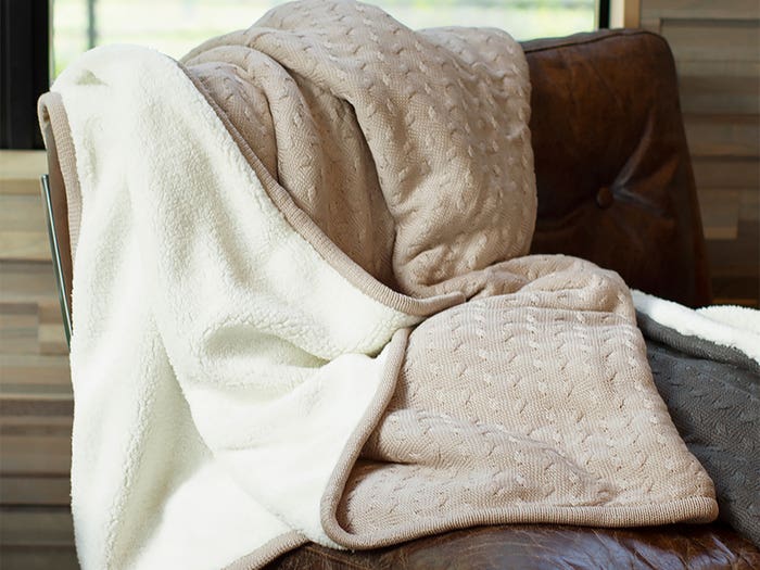Cariloha Sherpa Bamboo Knit Throw