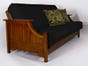 Black - Solid Organic Cotton Twill Futon Cover - Choose Size