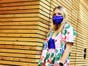 Double Layer Mulberry Silk Face Mask With Organic Cotton Blue Dots Print