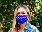 Double Layer Mulberry Silk Face Mask With Organic Cotton Blue Dots Print