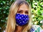 Double Layer Mulberry Silk Face Mask With Organic Cotton Blue Dots Print