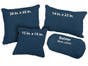 Blue Wool Moquette Throw Pillow