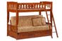 Cinnamon Cherry Futon Bunk Bed Sofa Bed Hybrid - Optional Drawers
