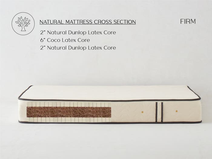 CocoMat Hypoallergenic Coconut Mattress - Coconut Husk Mattress Chemical Free 6" Coconut, 4" Latex & Wool - 10 Inch - The Futon Shop