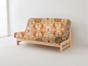 Floral Print Futon Slip Cover Orchid Persimmon Orange