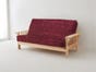 Lena Linen Futon Cover - Burgundy