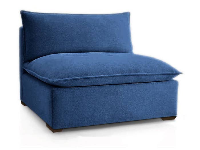 Organic Sofa Modular Chair - Ready Made - Blue Hemp