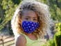 Double Layer Mulberry Silk Face Mask With Organic Cotton Blue Dots Print