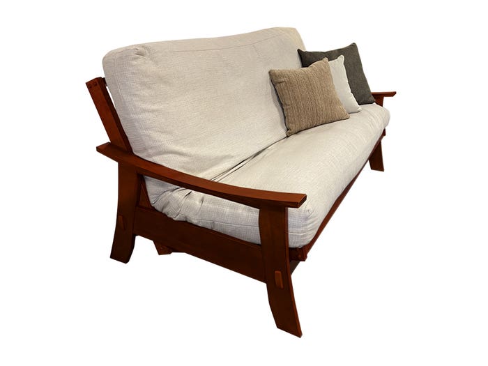 Kyoto Wood Futon Frame in Dark Cherry Finish 