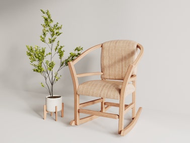 Amish Rocking Chair With Vegan Leather Cushion 