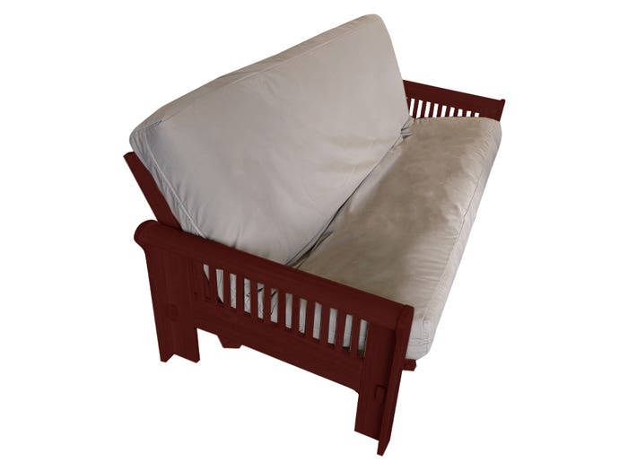 Medan Wood Futon Frame in Dark Cherry finish