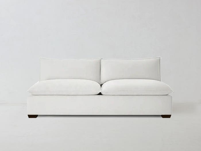 Organic Armless Loveseat Modular - Modern Modular Furniture System - Custom Made To Order