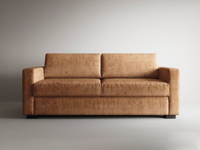 Gloria Loveseat Vegan Leather Pull Out Sofa Bed in Cork Fabric