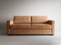 Gloria Loveseat Vegan Leather Pull Out Sofa Bed in Cork Fabric