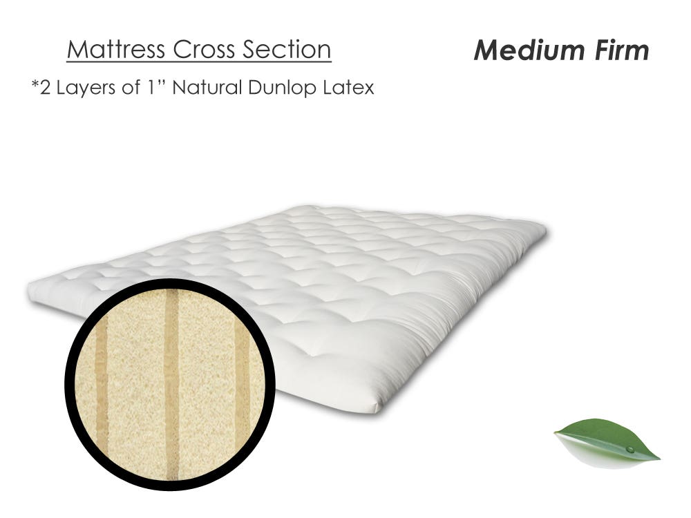 Twin XL Latex Mattress Topper Chemical Free Standard Case Medium Firm The Futon Shop