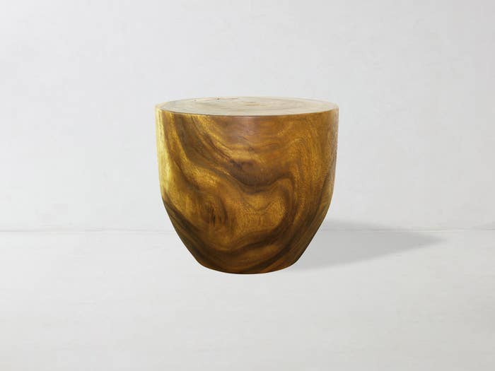 Oval Drum Table – Hand-Carved Monkey Pod Wood