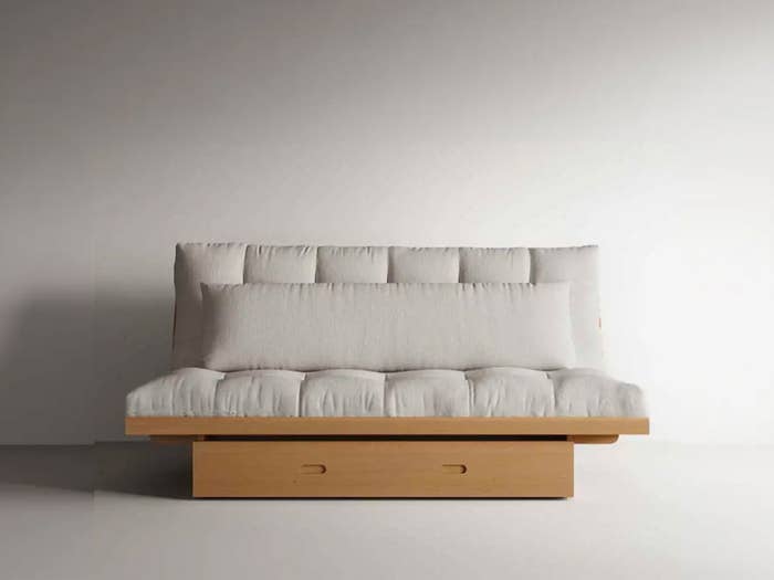 Okinawa Bi-Fold Wood Futon Frame with Drawers