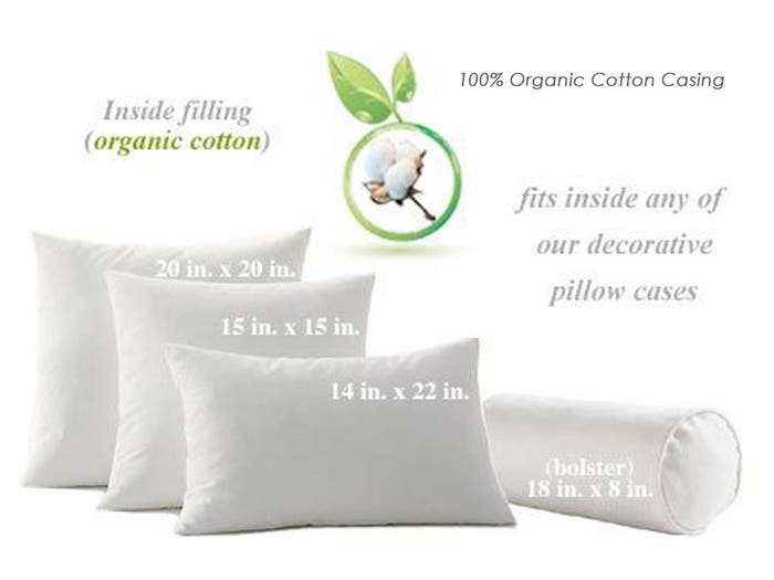 Organic Cotton Decorative Pillow Insert
