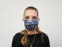 Mulberry Silk Face Mask With Organic Cotton Blue Batik Print For Children & Adults