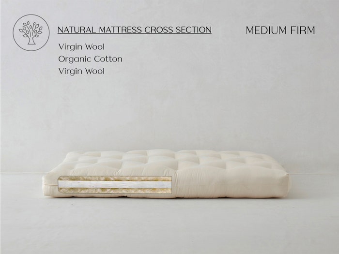 Pure Rest Wool Wrapped Chemical Free Cotton Mattress - Chemical Free Cotton Futon Mattress With Wool - The Futon Shop