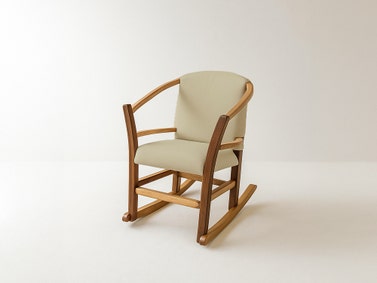 Amish Rocking Chair With Fabric Cushion 