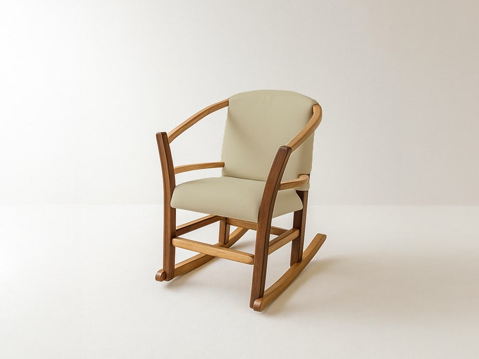 Amish Rocking Chair With Fabric Cushion 