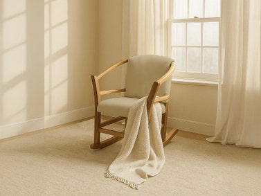 Amish Rocking Chair With Fabric Cushion
