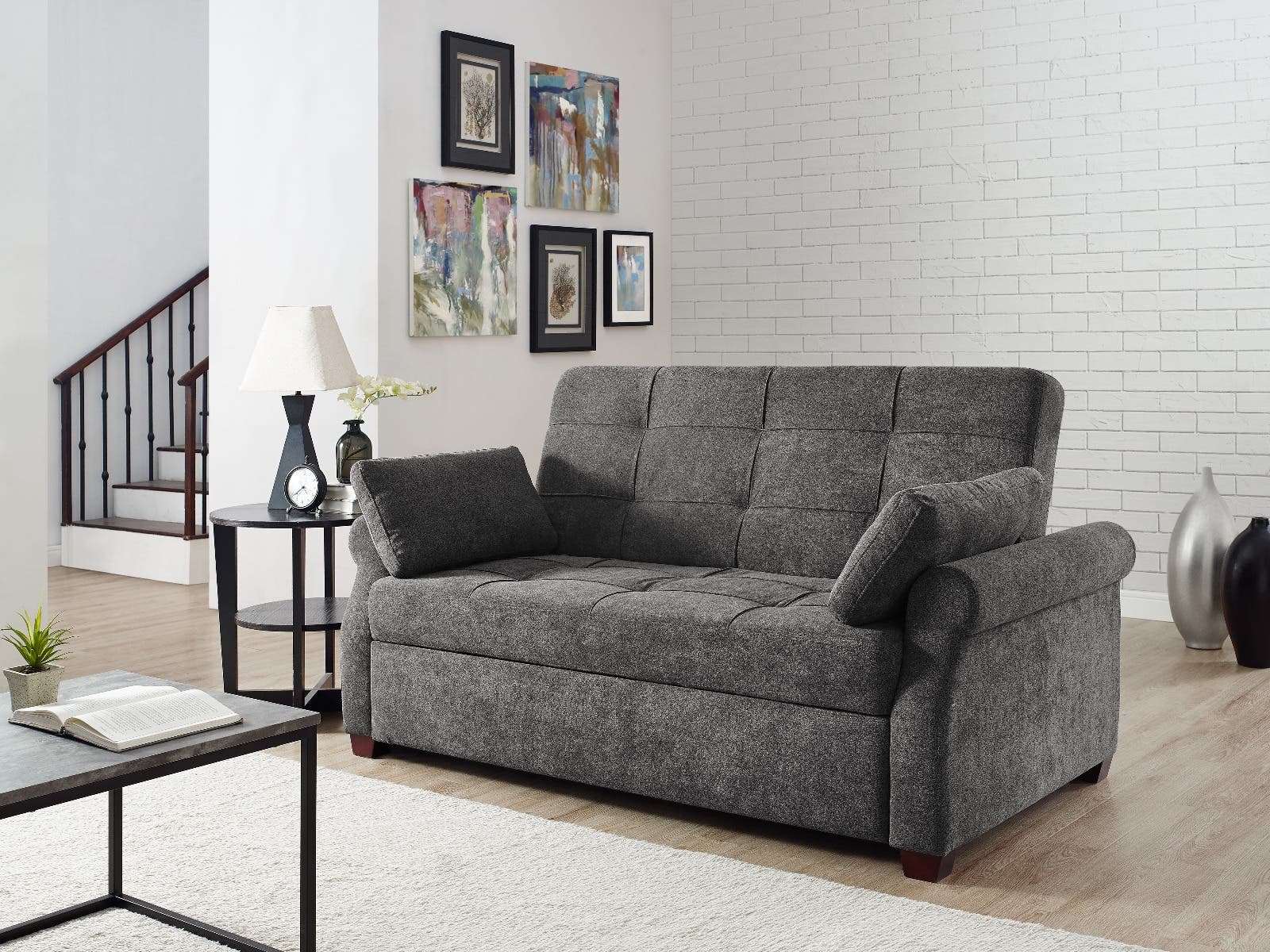 Hampton Grey Serta Loveseat Sofa Bed